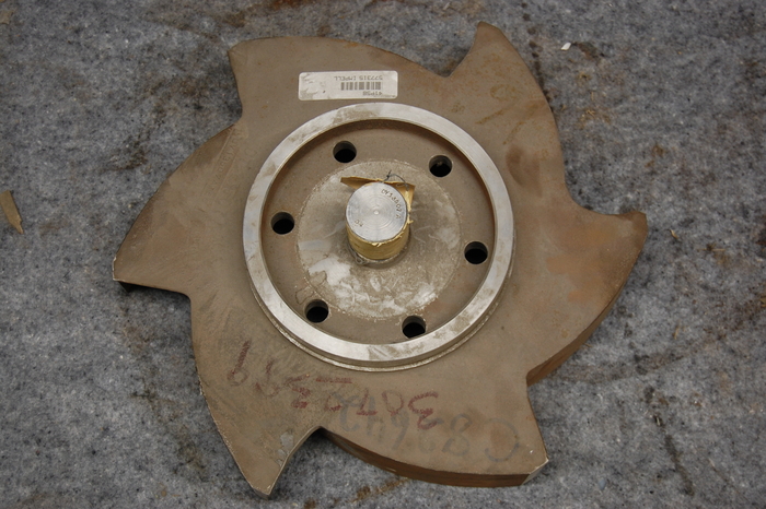 FlowServe #DY13507, Pump Impeller, 16" diameter, 1-3/4" diameter Threaded Shaft, A20, NEW
