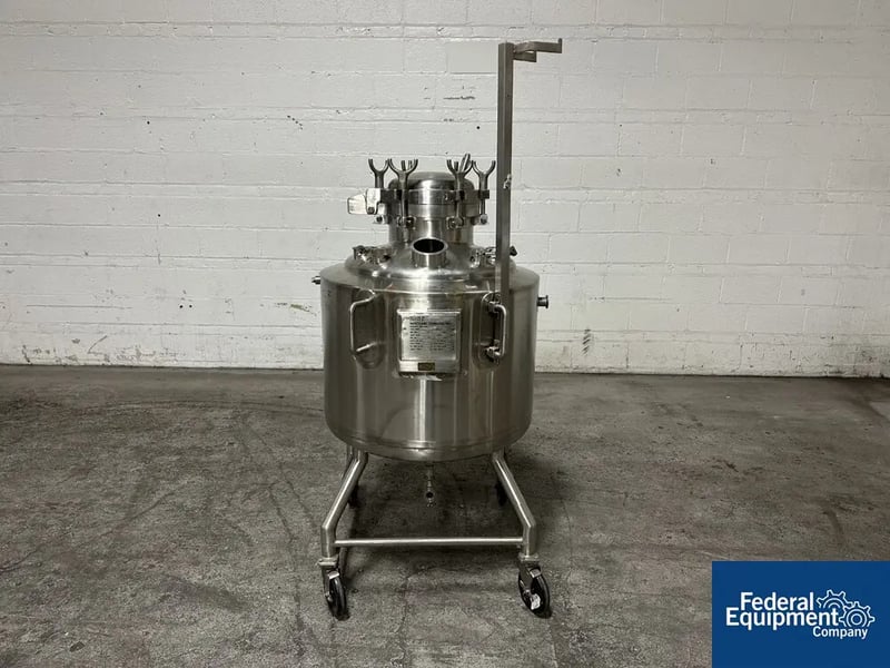 40 gallon Northland, Bioreactor Tank, 316 Stainless Steel, 4" diameter x 17" straight side, 55 psi psi