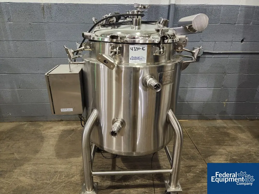 50 gallon Befco, Reactor, Stainless Steel, 24" diameter x 26" straight side, 50 psi internal, 75 psi jacket