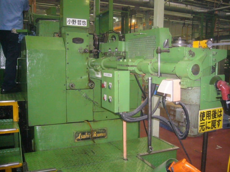 1/2" x 4" Asahi Okuma Okuma #ORH-120, 2 die 3 blow cold header, PKO, bushing cutoff, 100 PPM, 1977