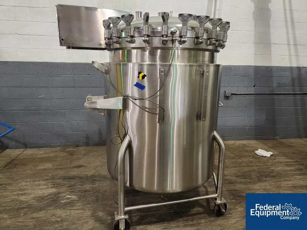 250 gallon Befco Reactor, Stainless Steel, 100 psi at 300F, jacket rated 75 psi, 42" diameter x 42" straight