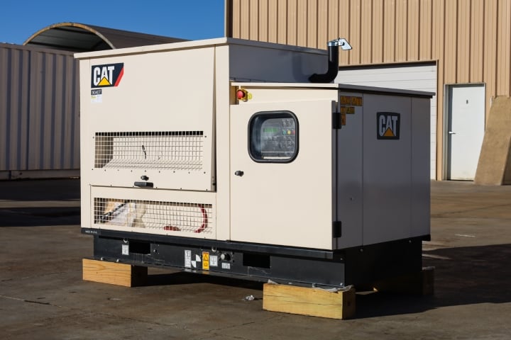 30 KW Caterpillar #DG30-2, generator, sound attenuated enclosure, 277/480 Volts, 2017, #090407