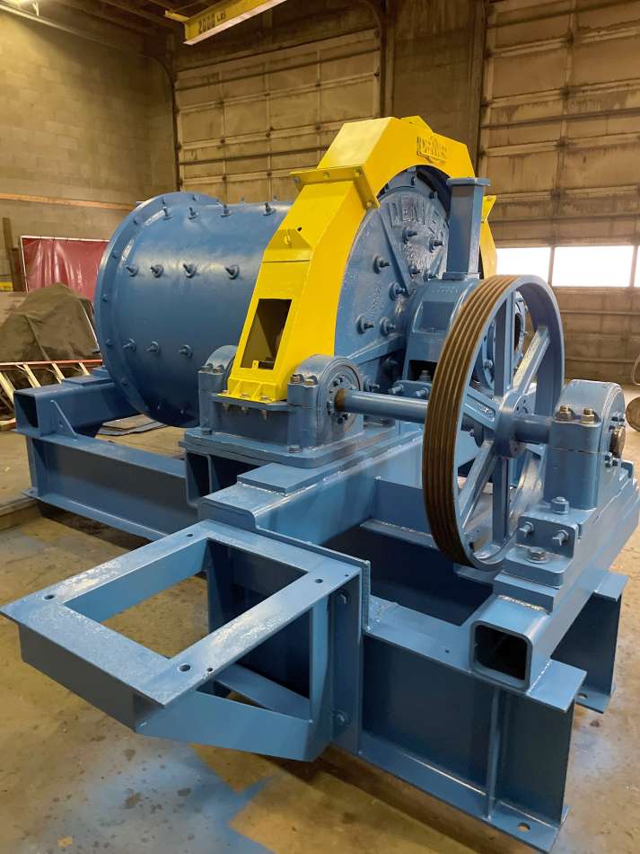 4' x 5' Denver, Ball Mill, 37' diameter Sheave, rubber lined, 2-pc bull gear