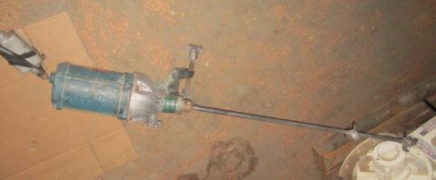 .50 HP MixMor #D14, Agitator, Stainless Steel, 5/8" diameter X 42" L shaft, 4" diameter Propeller, Clamp-On