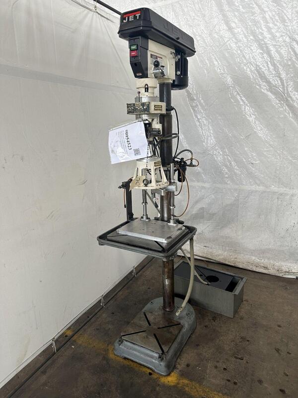 16" Jet #JDP-17MF, drill press, 18" x 15.5" table, with Procurnier #3 tapping attachment