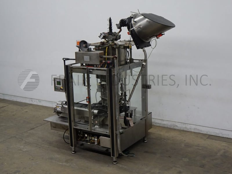 Fowler #CAPD-4/432, 4 head rotary chuck capper, 50-200 containers per minute, mounted on heavy duty frame