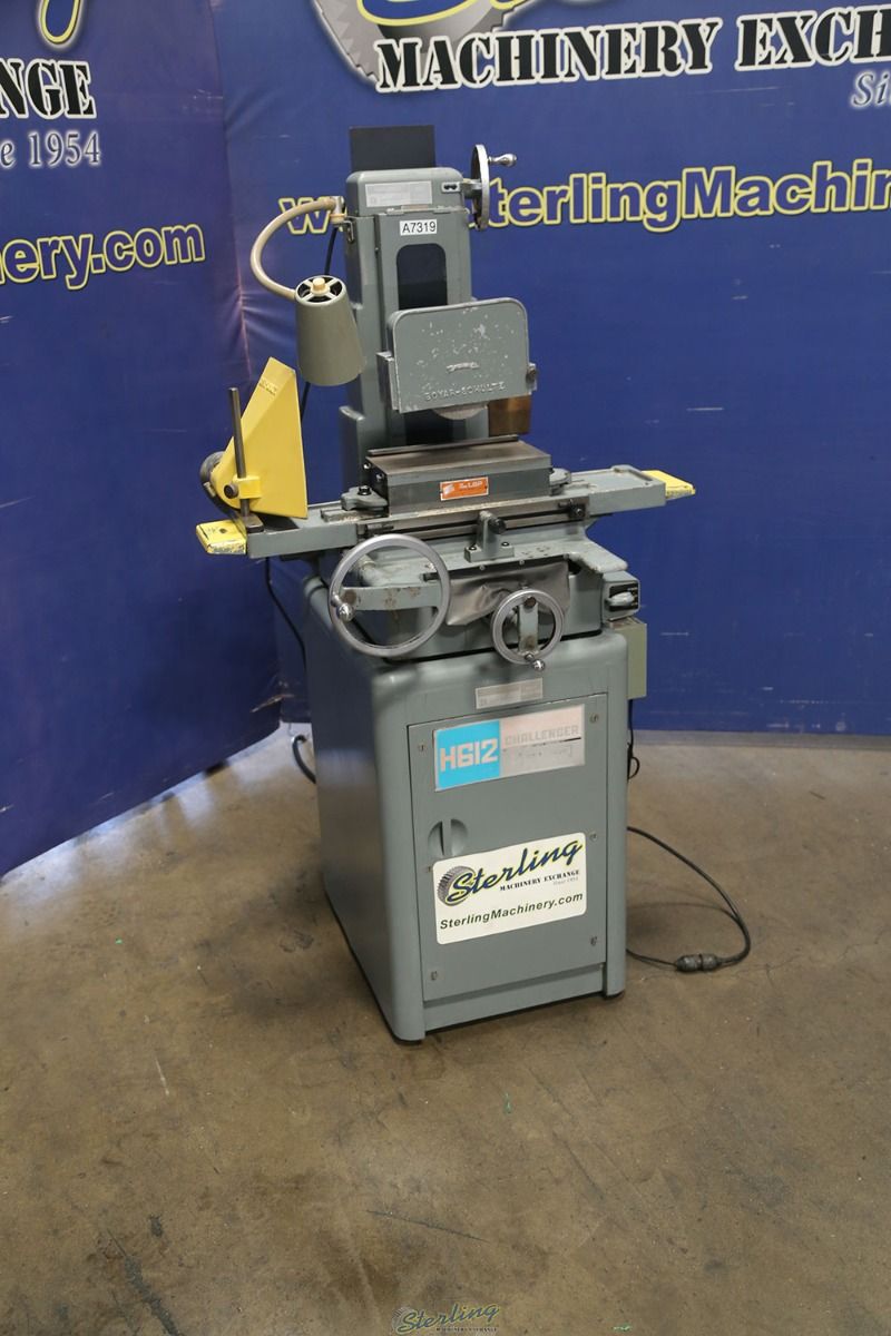6" x 12" Boyar-Schultz #H612, manual surface grinder, 7" x 5/8" x 1-1/4" wheel, 3450 RPM, 1 HP