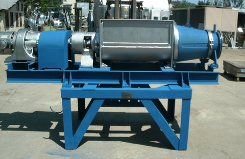 Bonnot, Extruder, 34" L x 15.5" width x 20" deep jacketed trough, 4.5" diameter x 54" L shaft, 12.5" diameter