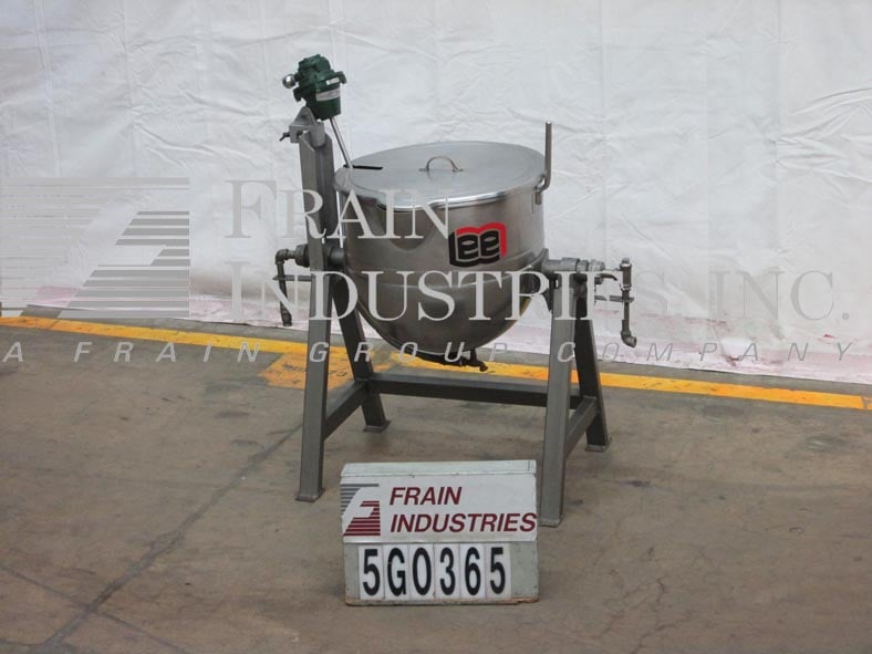 30 gallon Lee, 316 Stainless Steel steam jacketed mixing kettle, 16" ID x 24" depth