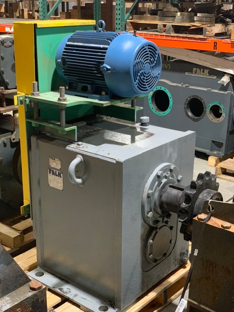 85 HP, Falk 1120FC3A, gear reducer, 88.15 ratio, Weg 20 HP motor