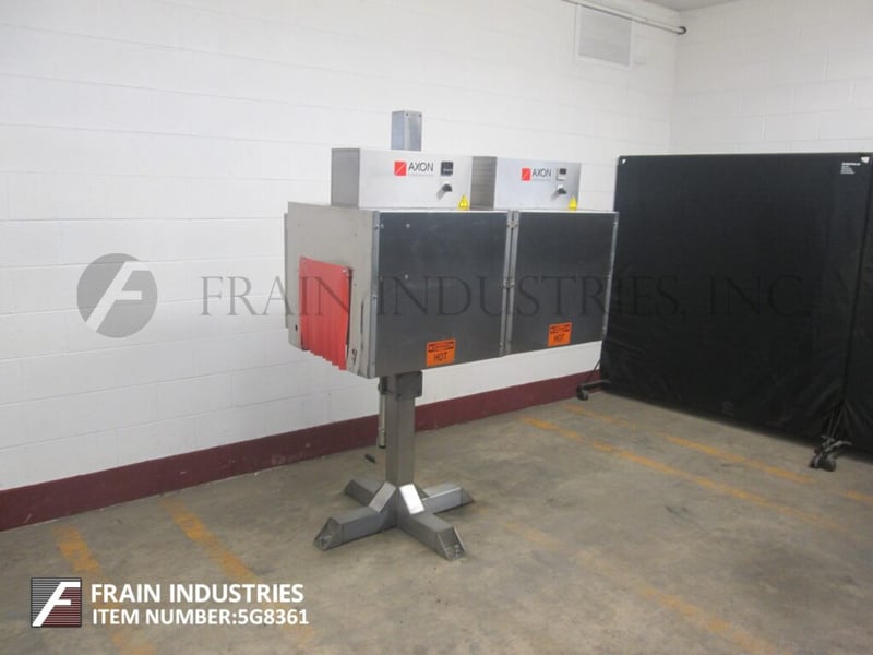 Axon #EZ-48-14W11-13, dual zone, Stainless Steel, over the conveyor convection air sleeve shrink tunnel