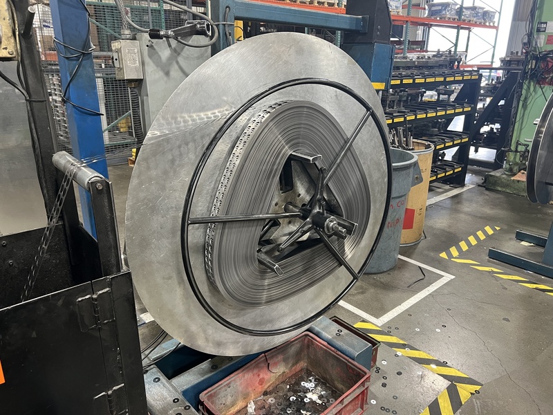 500 lb. Rapid-Air #RS58A, motorized uncoiler, 6" width, 36" outside dimensions, 9"-20" ID, 33 RPM