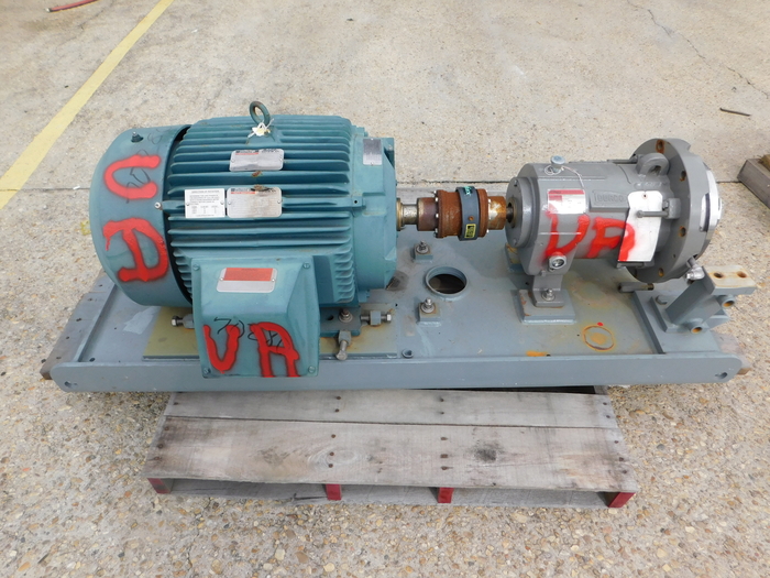 Flowserve Durco Magnetive Drive, Centrifugal Pump LH2X1 Hastelloy C-276 Stainless Steel 40 HP, Used