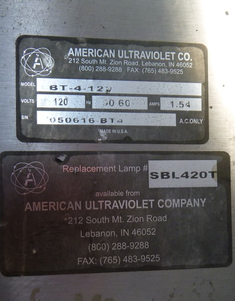 American Ultraviolet #BT-4-120, Liquid Tank Conditioning Systems, 4 ...