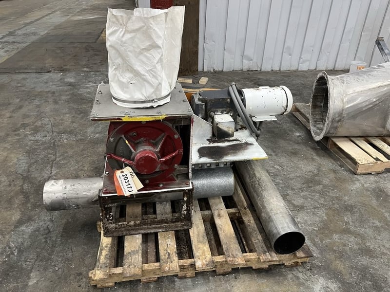 12" x 12" MAC #MD75, rotary air lock, 2 HP Baldor motor