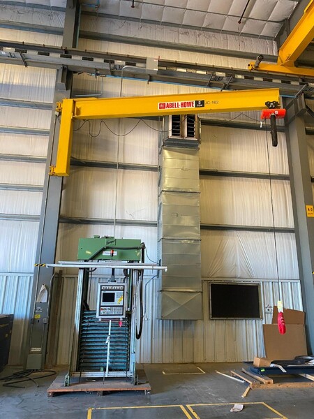 2 Ton, Jib Crane, 20' span, wall mount, cantilever with electric chain hoist, several Available on Ground @