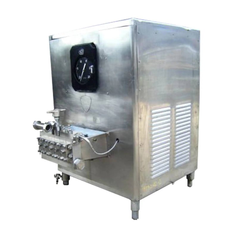 APV #5DD425, 5-Piston Homogenizer, 1500 GPH, 1800 psi, 1.249" diameter Plunger, 6.5" diameter Motor Pulley