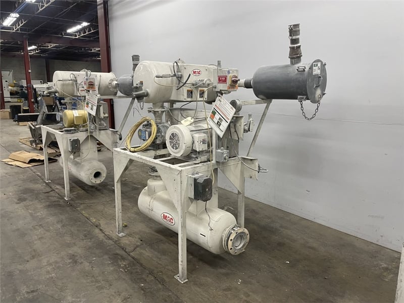 Mac #563, vacuum conveyor, 7.5 HP Lincoln motor, 230/460 V., 3" inlet, 5" outlet, S/N 40921-003-2, 2002