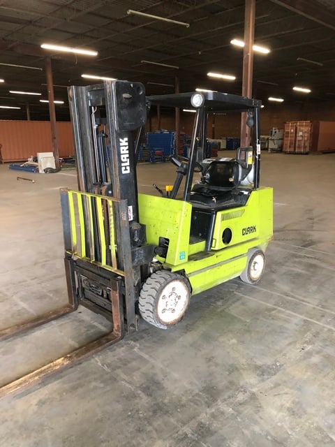 6000 lb. Clark LP Propane forklift, 60" forks, side shift, hard tire