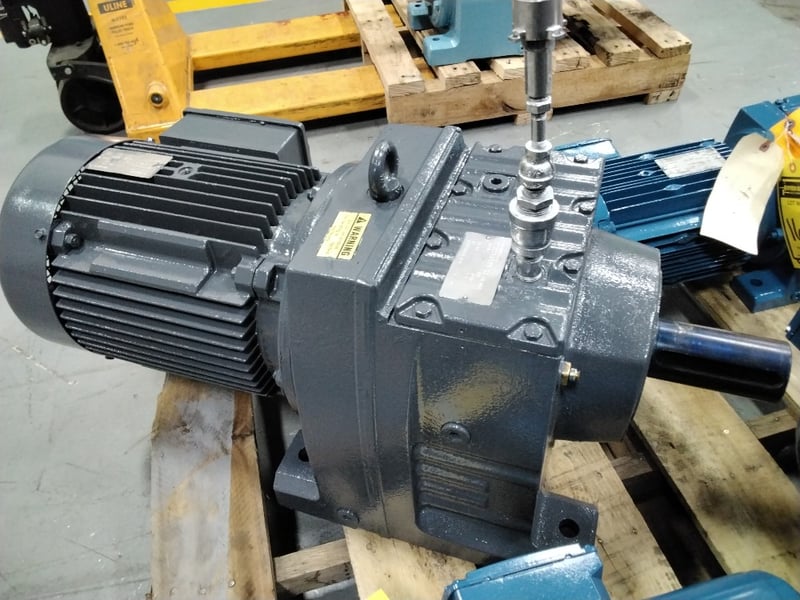 10 HP, 1740 RPM, SEW #DFV132M4, gear reducer, 161 RPM out, 230/460 Volts 3 phase