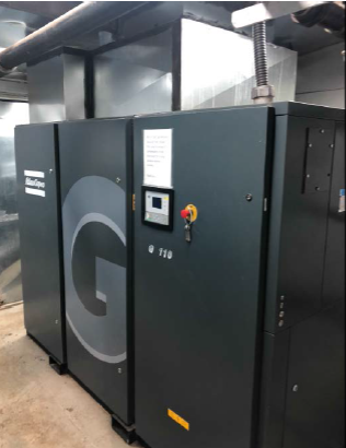 660 cfm, Atlas Copco #G110, with refrigerated dryer, 2019