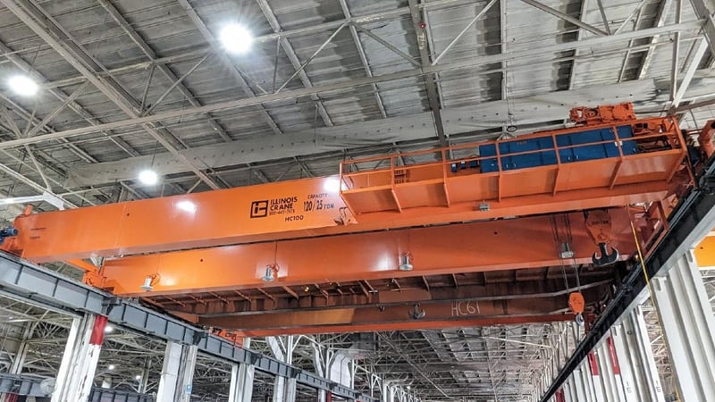 120/25 Ton, Proserv Crane, 76' 0" Span, 30' lift, class D, radio, VFD all motions, 2014 [#2493]