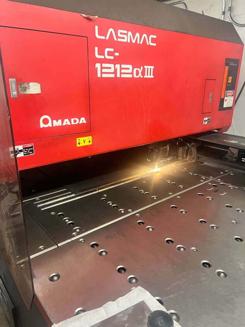 Amada #Pulsar-LC2415, CNC Co2 laser cutter, 5' x10' sheet, 2000 watt, 61" X, 99" Y, 11.8" Z, Fanuc 160i-L