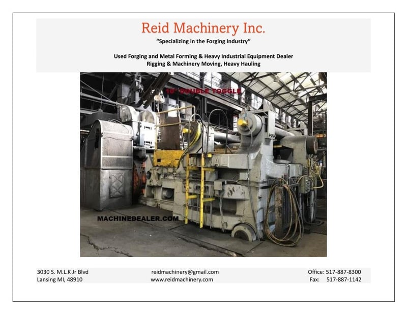 10" National Upsetter Heavy Duty Forging Machine, double toggle, 30" stroke, 300 HP