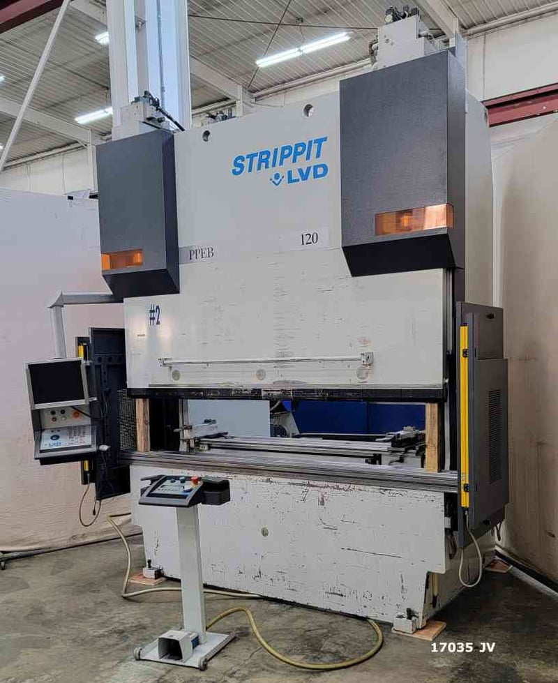 120 Ton, Strippit LVD #120-BH-08-CAD-CNC, CNC press brake, 8' overall ...