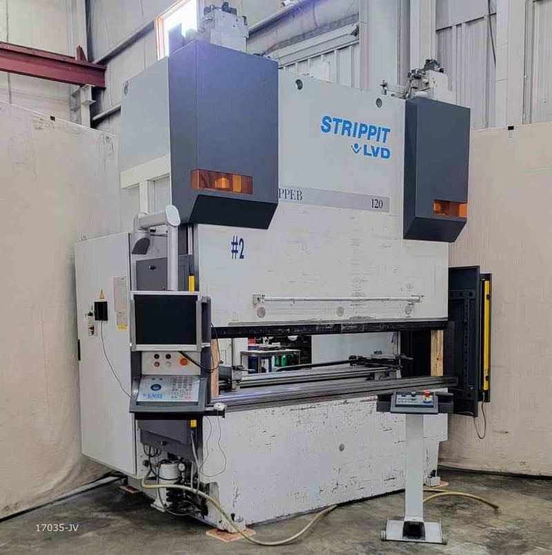 120 Ton, Strippit LVD #120-BH-08-CAD-CNC, CNC press brake, 8' overall ...