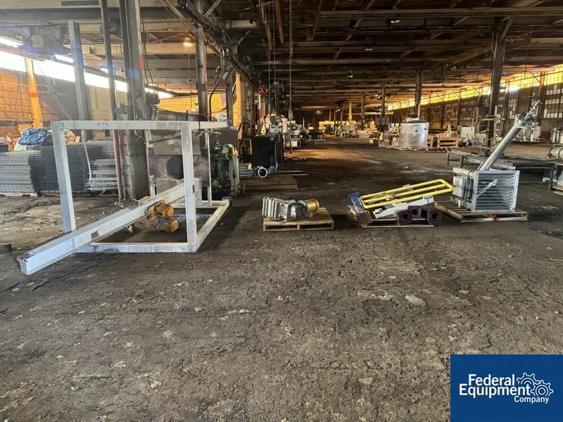 Flexicon Bulk Bag Unload Stand, 2 ton hoist, bottom bag massagers, with bottom receiving hopper with inclined