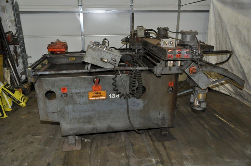 36" x .15" Dallas #D500, air feeder straightener, 36" stroke, 7-roll straightener, entry & exit pinch rolls