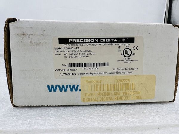 NEW Precision Digital PD6000-6R5 DIN Process Digital Panel Meter STOCK ...