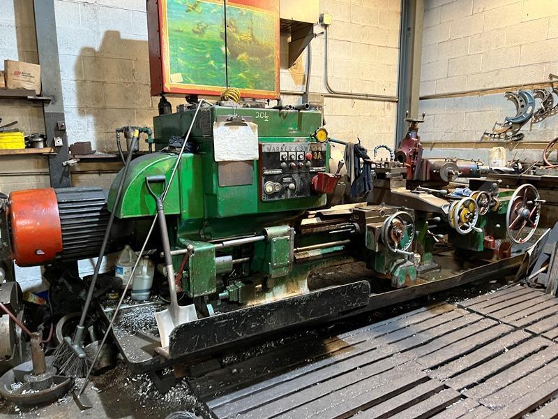 No. 3A Warner & Swasey, M3500, saddle type turret lathe, 24" swing, 6-1/4" hole thru spindle, 1969