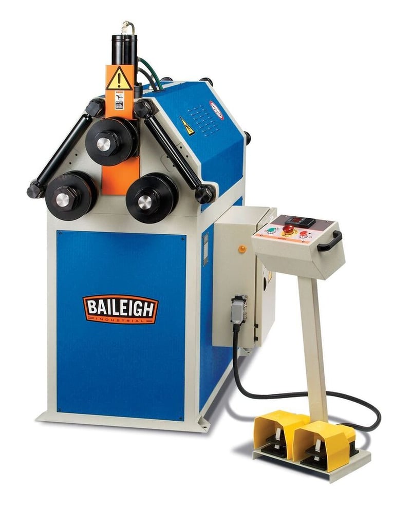 2.75" Baileigh #R-H55, angle roller, 5 HP, 220 V., 3-phase, 2.16" shaft diameter,