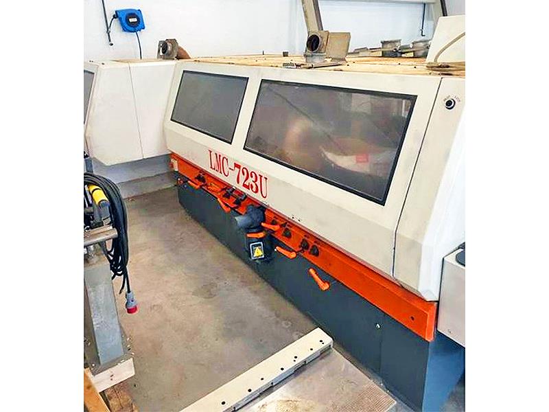 Leadermac #LMC-723C, feed-through moulder, 7-head, 9-1/16" x 5-15/16" capacity, 44mm spindle diameter, 20-78