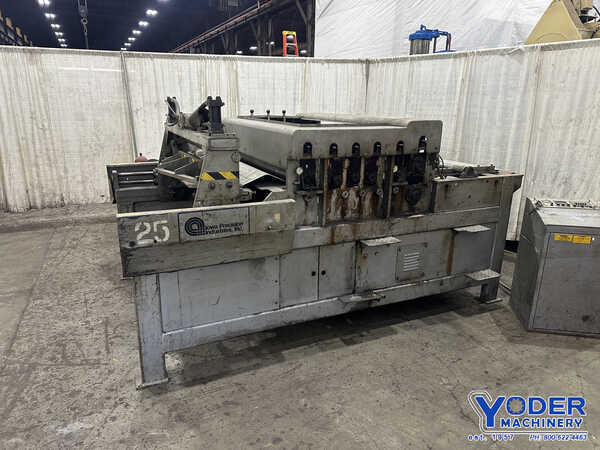 60" x 14 gauge Iowa #SLR6014-2, slear, 5 slitting drives, 6 roll power straightener