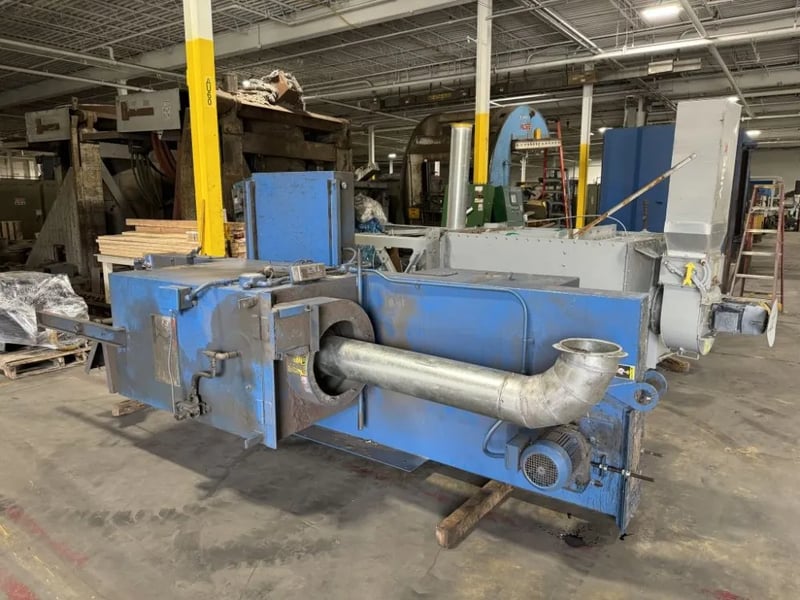 48" Wheelabrator #WMT-48, Shot Blast Table, 2 Wheels, 60" Work Height, Integral Dust Collector, 2007