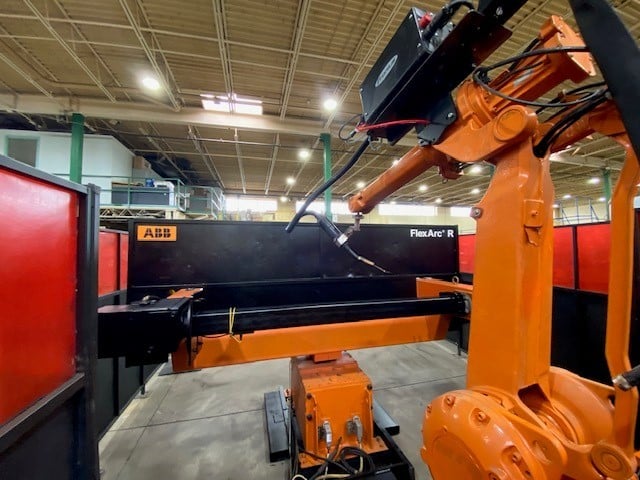 ABB, IRB 2400L M2000, S4C+ controller, FlexArc R, H-Frame positioner, Fronius welder, 2013