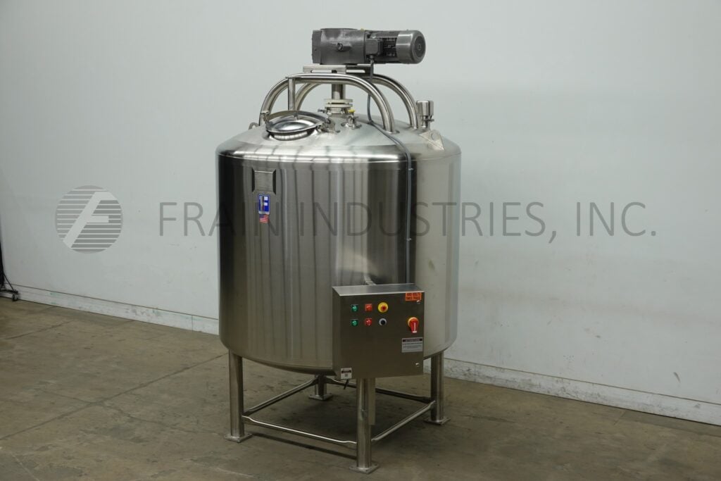 1000 gallon Feldmeier, Stainless Steel jacketed & insulated process tank, 72" dia. x 60" straight wall, dome