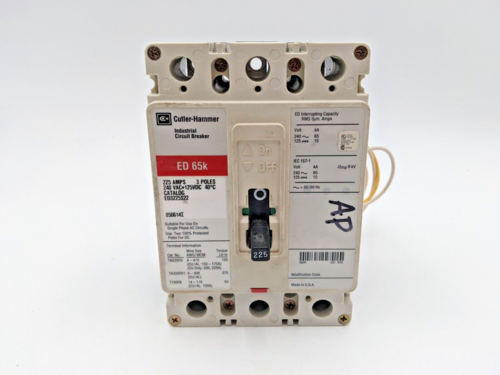 225 Amps, Cutler-Hammer, ED3225S22, Circuit Breaker, 3 Pole, 3 Phase