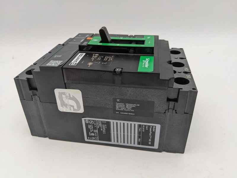 125 Amps, Square D, HDL36125, Feed-Thru Circuit Breaker, 3 Pole, 3 ...