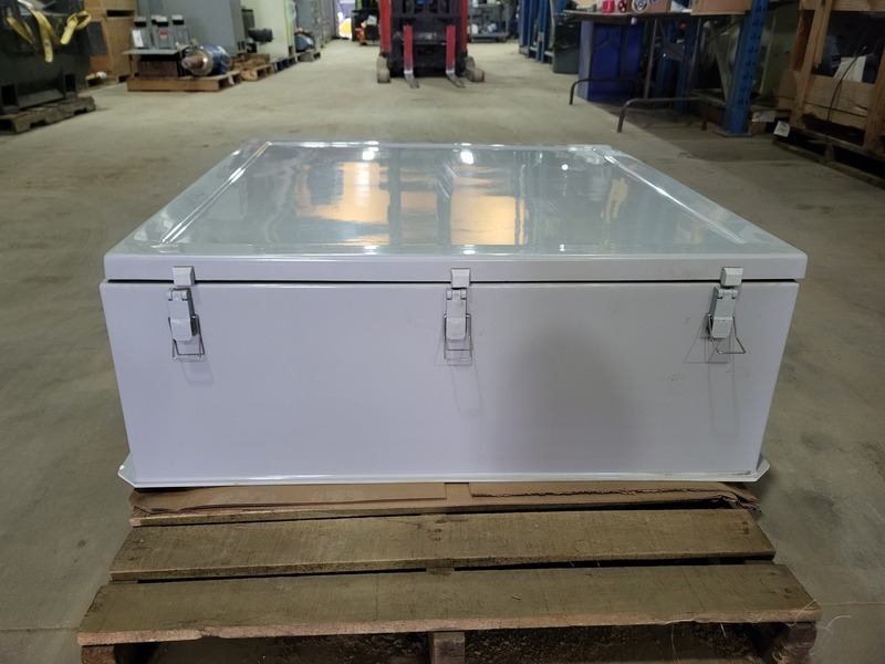 Hoffman, Enclosure A36H3612GQRLP w/ Numatics Delta 901 Series Filter Assembly, Fiberglass, .15" thick