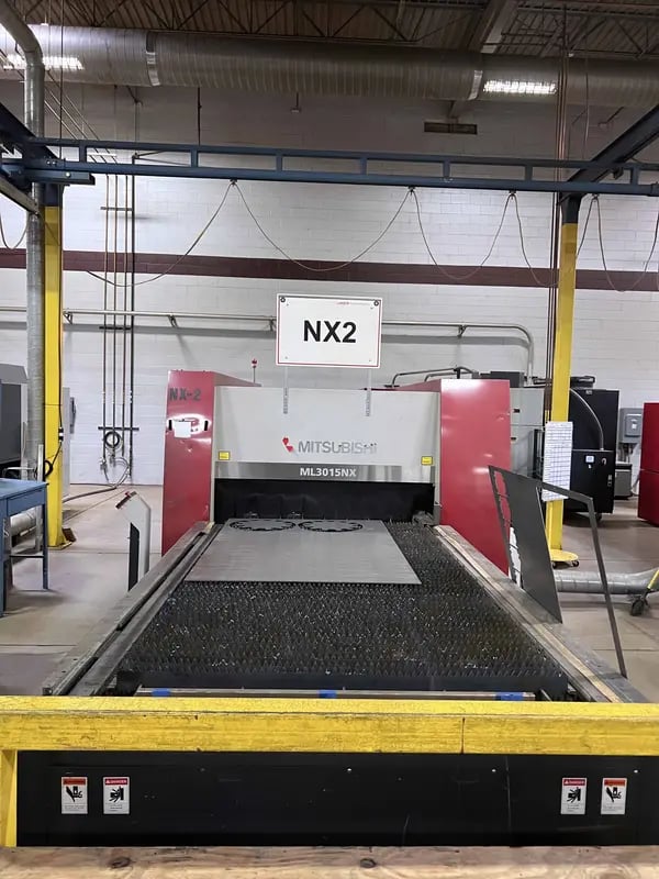 マゼラン Mitsubishi #ML3015NX, CNC Co2 laser, 5' x10'tbl., 4500 watt