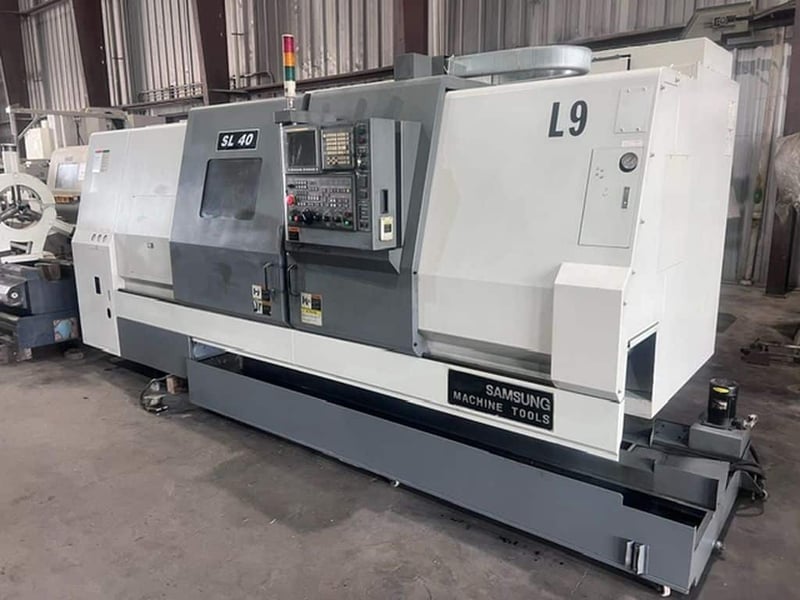 Samsung #SL-40/1500, CNC lathe, Fanuc 0iTD, 26.8" swing, 19.7"turning diameter, 60.2"turning length, 2014