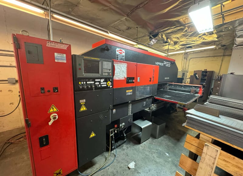 22 Ton, Amada Vipros255, CNC turret punch, 50" x50" sheet, 31 station, 3 automatic index