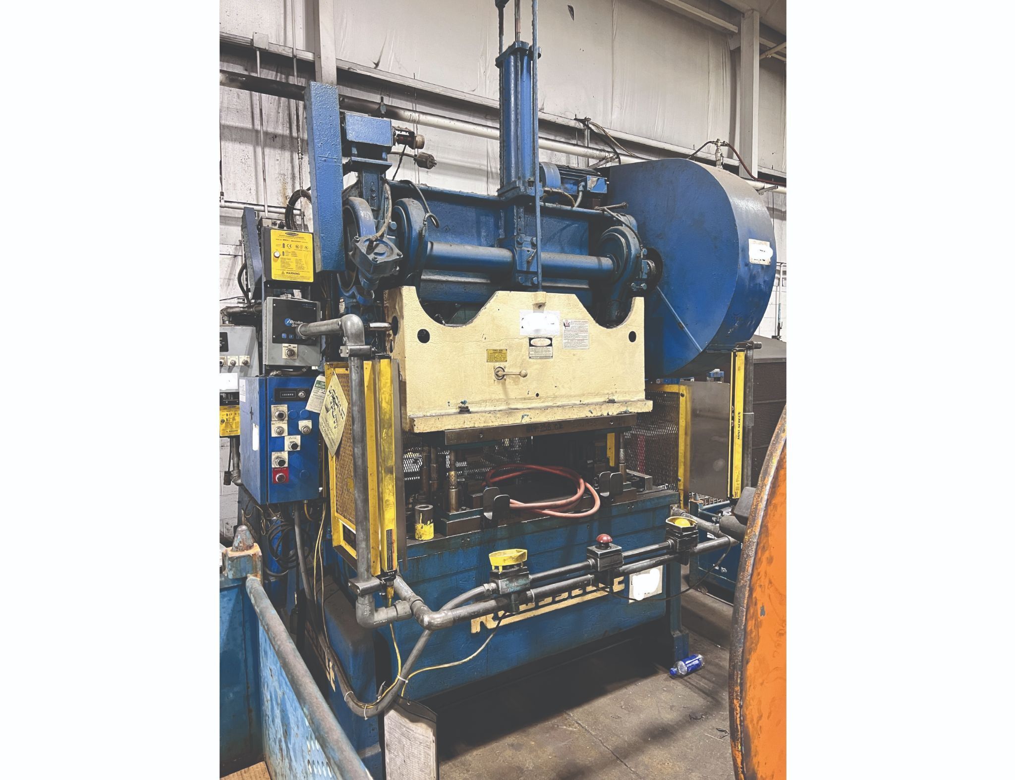 60 Ton, Rousselle #6B-60, double crank gap frame press, 4" stroke, 13.5" Shut Height, 3" adj., 60" x18" bed