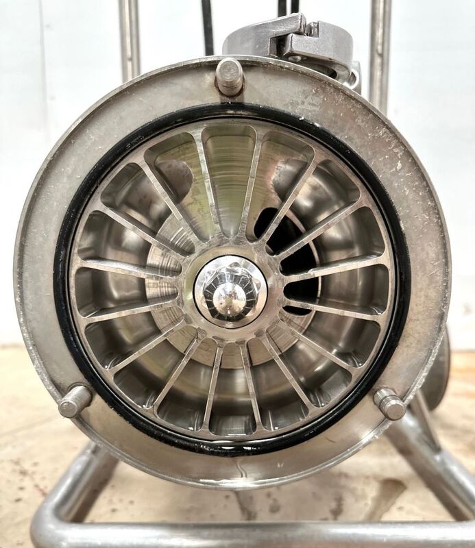 60 GPM, Fristam #FZX2100, Stainless Steel liquid ring horizontal centrifugal pump, 2" inlet/outlet, 3 HP
