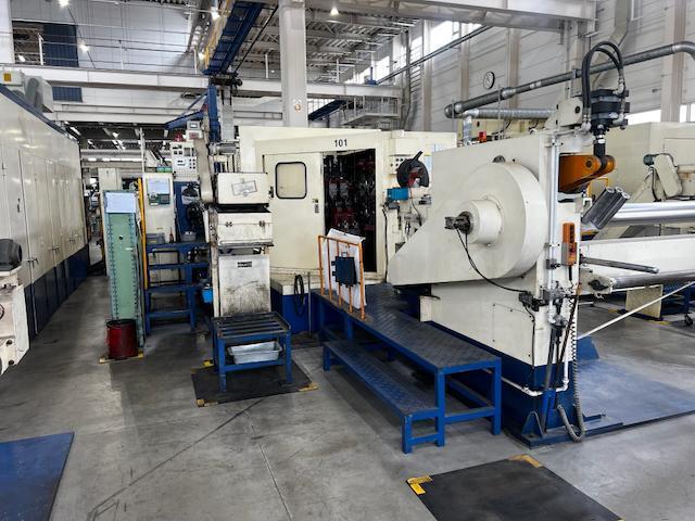 Asahi Okuma #AOT-16B, 2-die 2 blow heading machine, 4 feed rolls, 100 PPM, rebuilt 2012