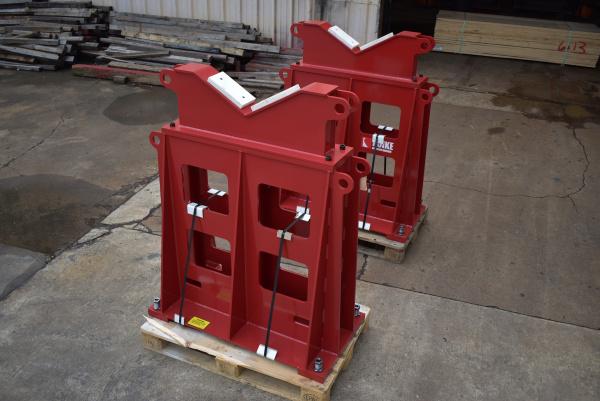 75 Ton, Koike Aronson, static turbine V-Block rotor stands, 150000 lb., 8"-32" diameter, 5" replace nylon pads